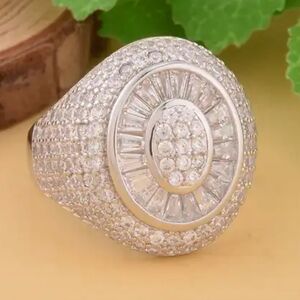 🆕️SIMULATED DIAMOND COCKTAIL RING IN SILVER-TONE 5.25 CTW